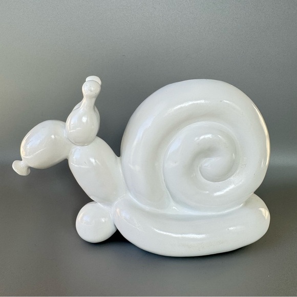 Three Hands Corp Snail Balloon Animal Piggy Bank White Maximalist - Picture 1 of 11